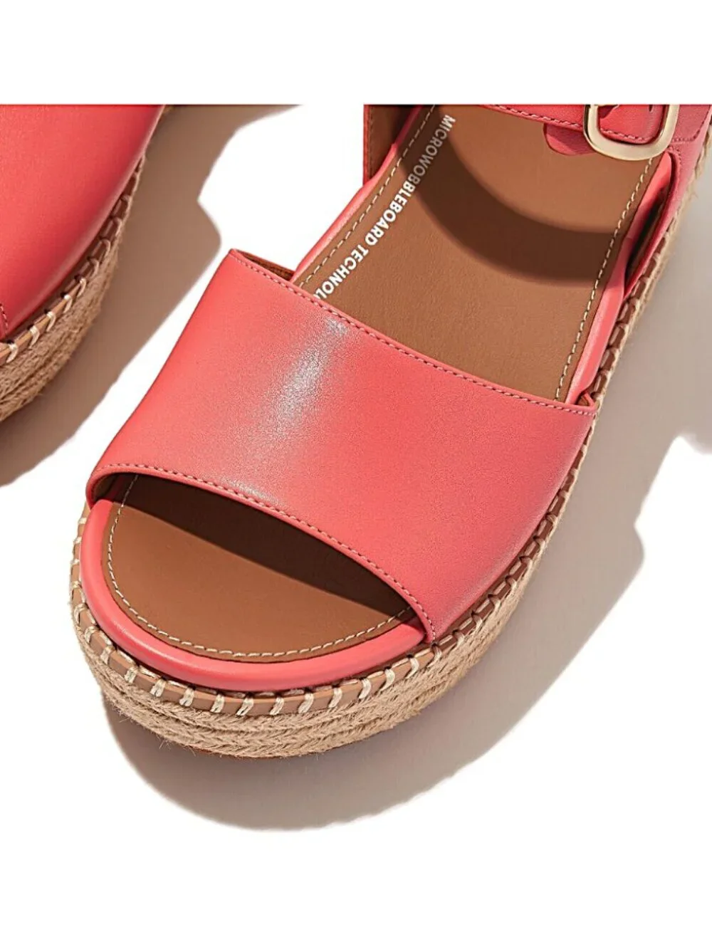 FITFLOP Leather Eloise Espadrille Back Strap Wedge Sandals
